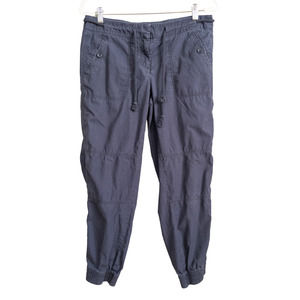 LOFT Women's Size 4 Pants Blue Chino Joggers Drawstring Elastic Cuffs Pockets